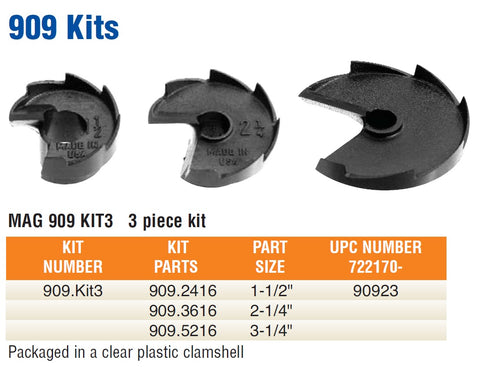 Mag-Bit 909 Kit 3 | 1-1/2" , 2-1/4" & 3-1/4" Countershark | 3 Pieces